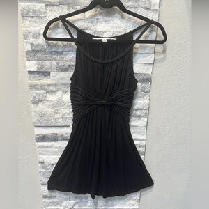 Max Studio XS Mini Tank Dress Round Neckline Gathered waist Color Black